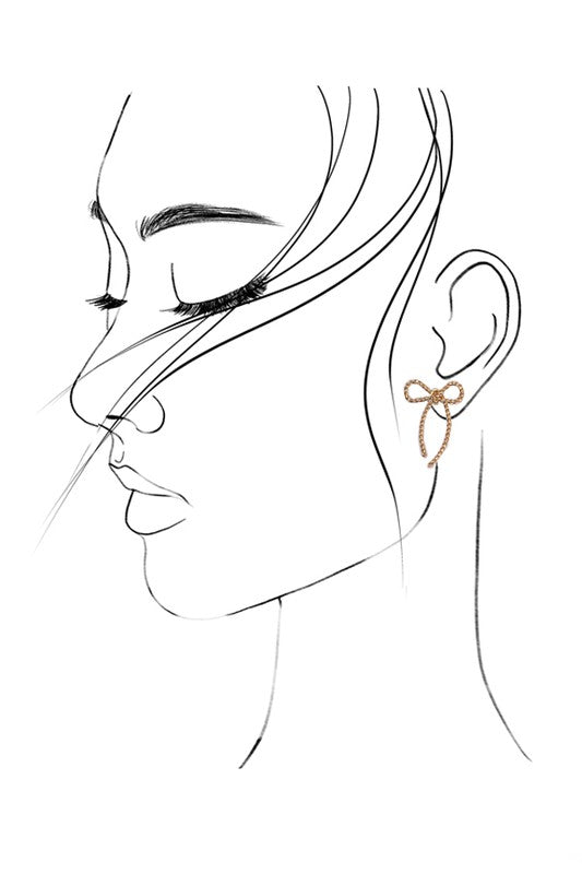 Rope Bow Stud Earrings