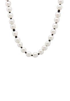 Audrey Black Threaded Pearl Necklace