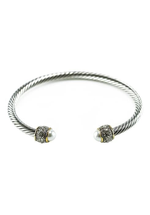 White Iceberg Rose Bangle