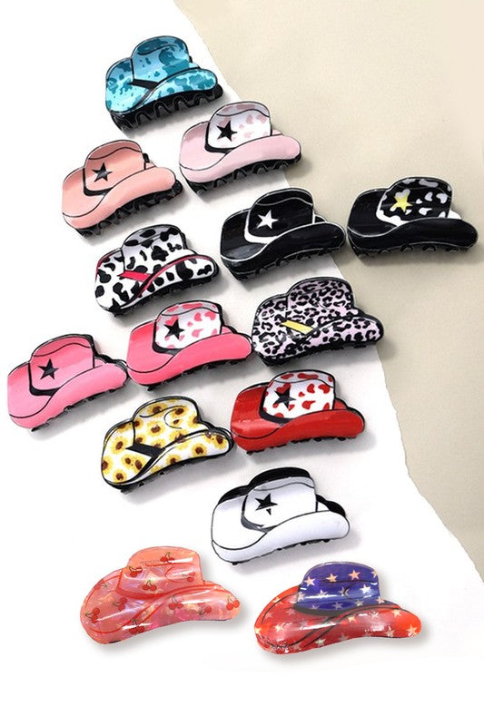 Cowgirl Hat hair claw clips