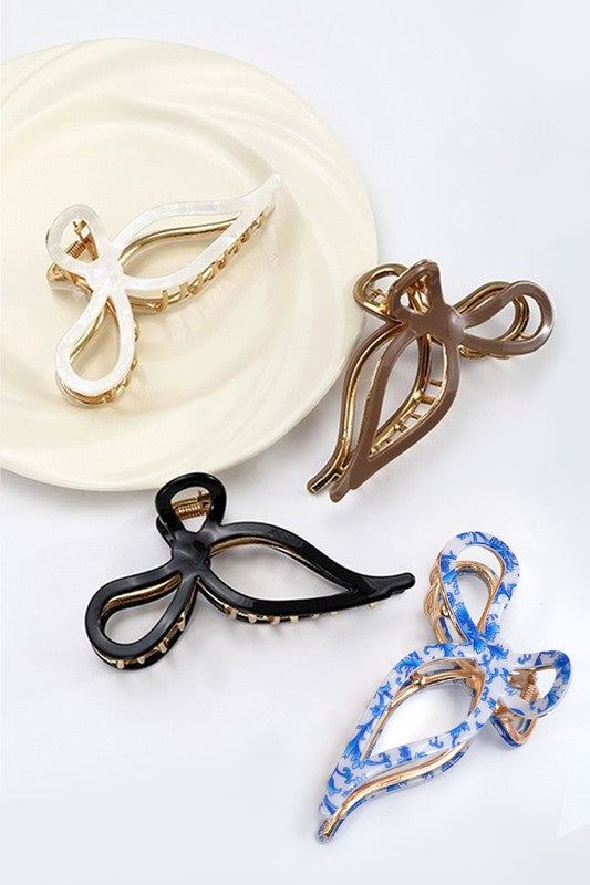 Bow hair claw clips