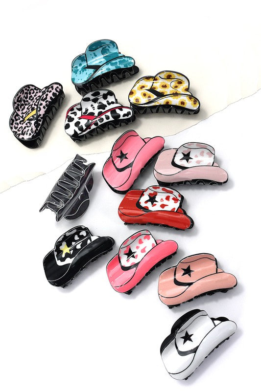 Cowgirl Hat hair claw clips