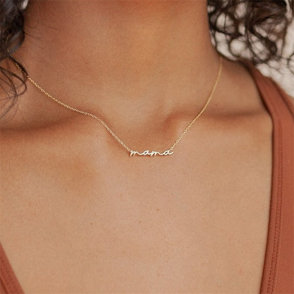 Mama necklace 18k stainless steel