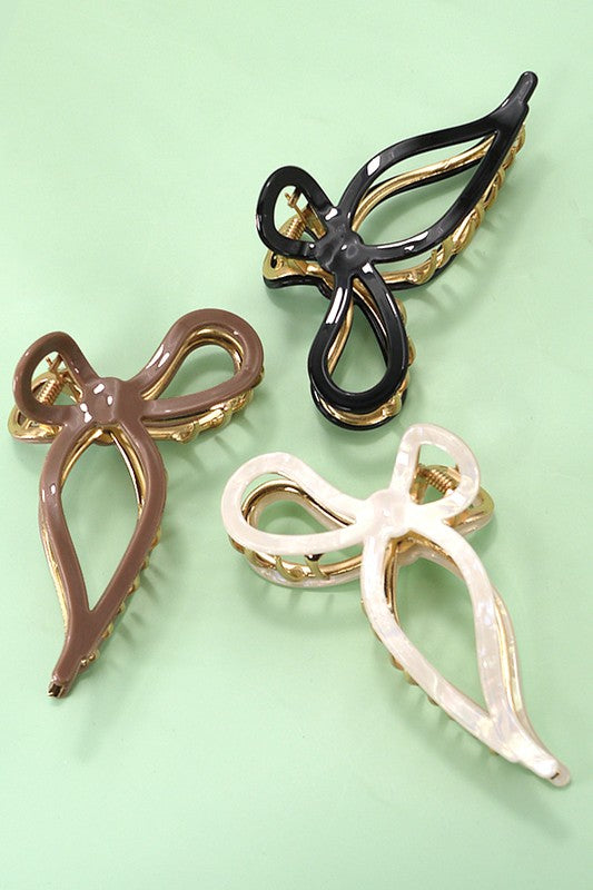 Bow hair claw clips