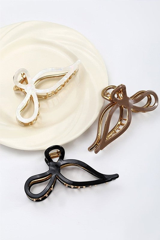 Bow hair claw clips