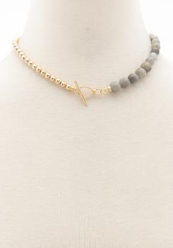 Yin & Yang Marble Metal Necklace