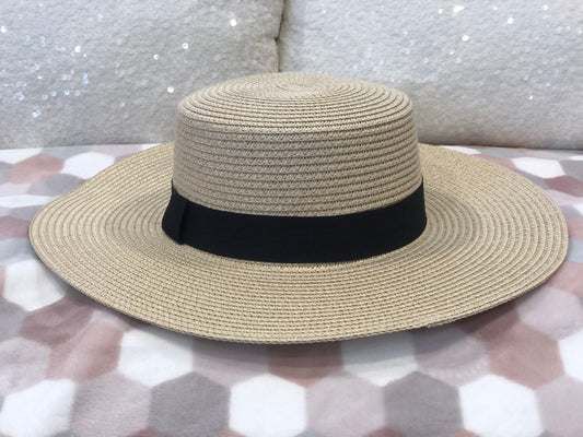 Adjustable Sun Hat with Black Trim